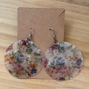 Floral Round Drop Earrings